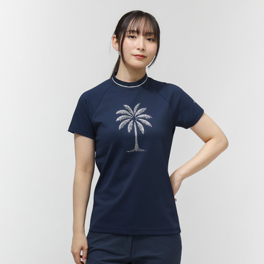 半袖モックネックシャツラインストーン付 C26134214