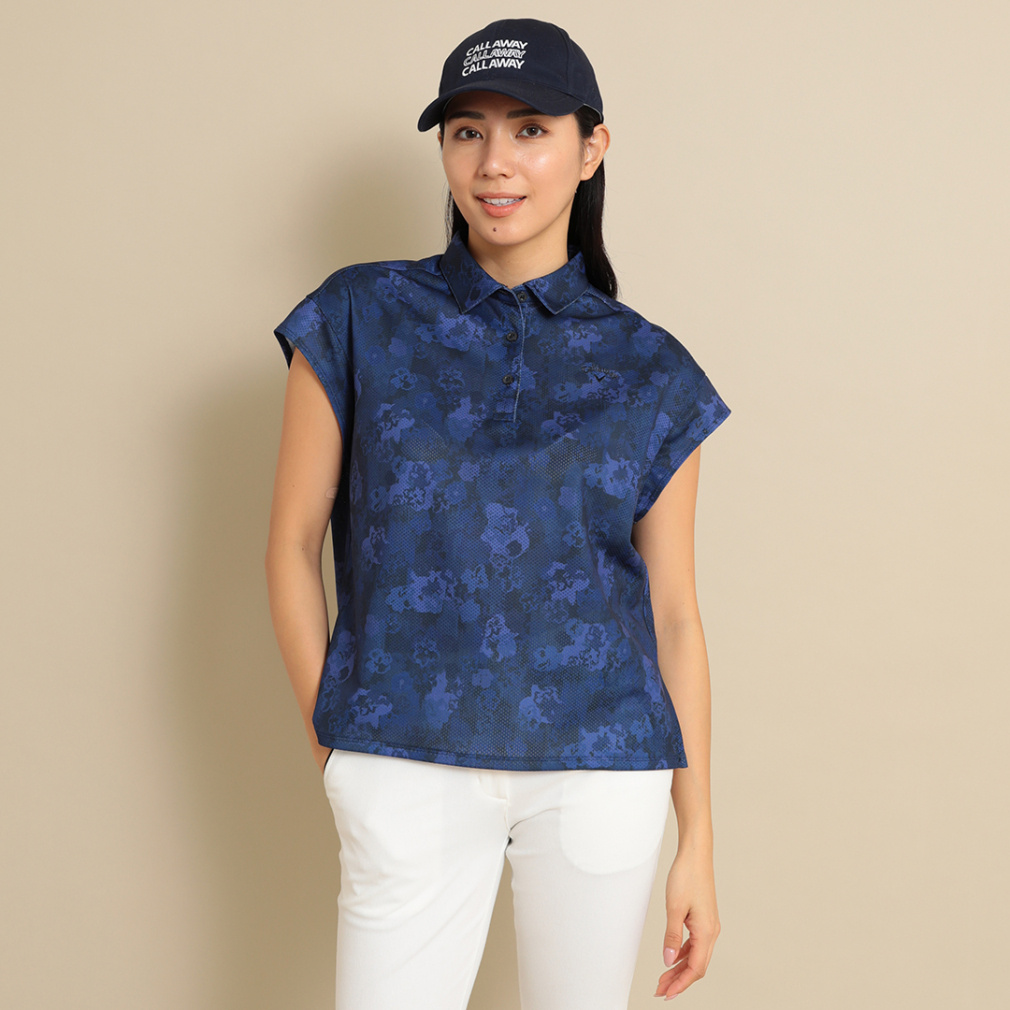 キャロウェイ レディース ゴルフウェア 半袖シャツ 春 夏 かざあなメッシュカノコシャツ (C24134217) Callaway