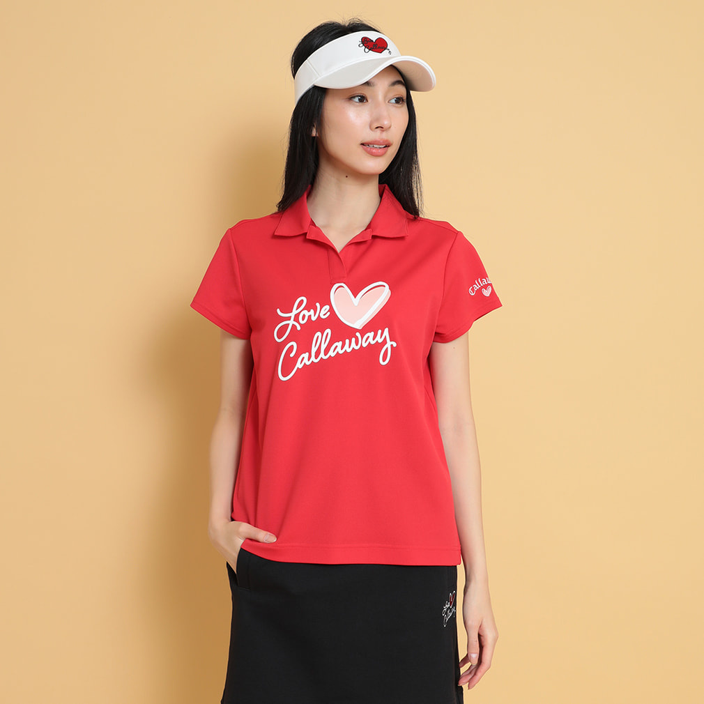 LOVEキャロウェイ 半袖シャツ C25134220(レッド-S)