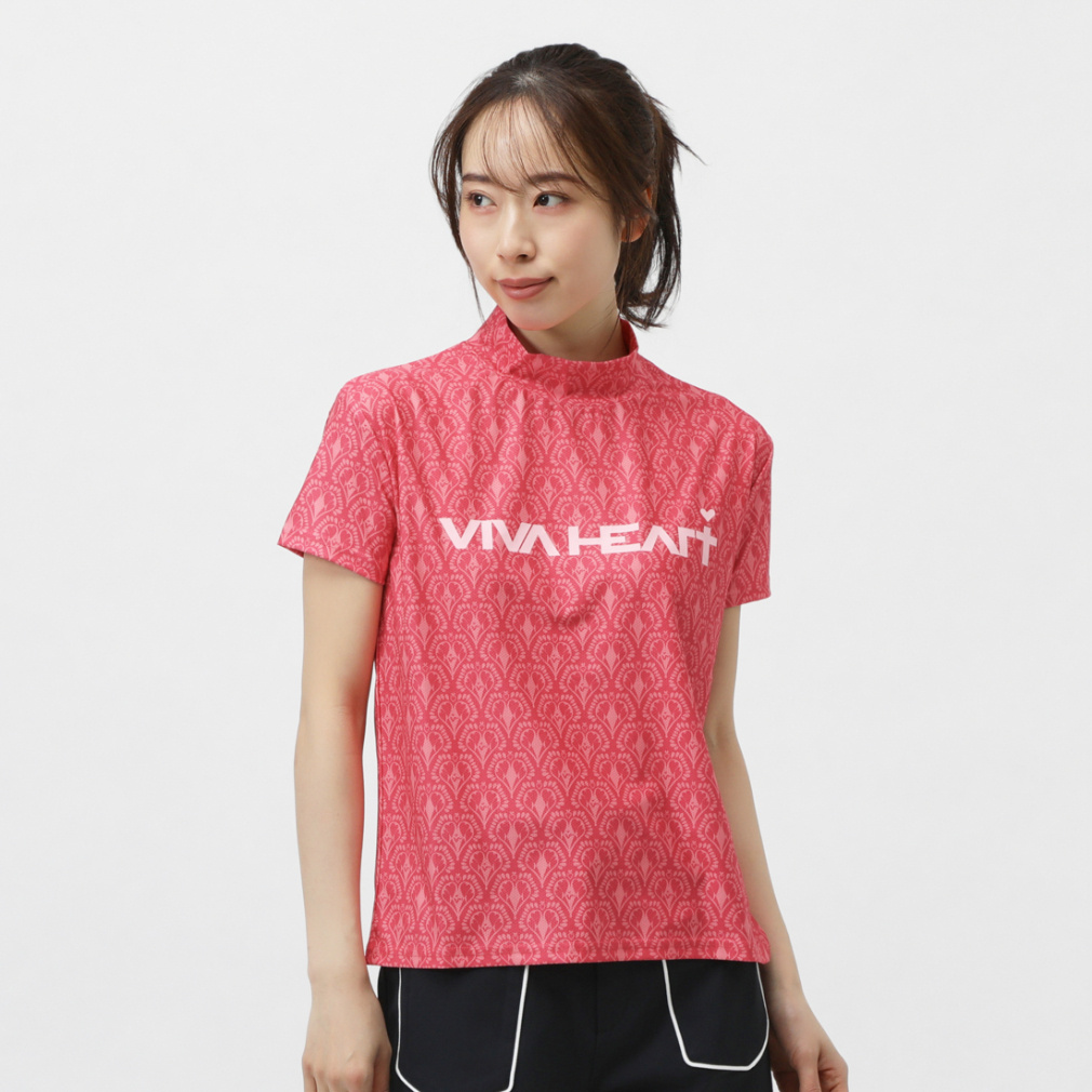 ビバハート レディース ゴルフウェア 半袖シャツ 春 夏 L-ムシムハート ベアテンハンソデプルオーバー (012-23344) VIVA HEART