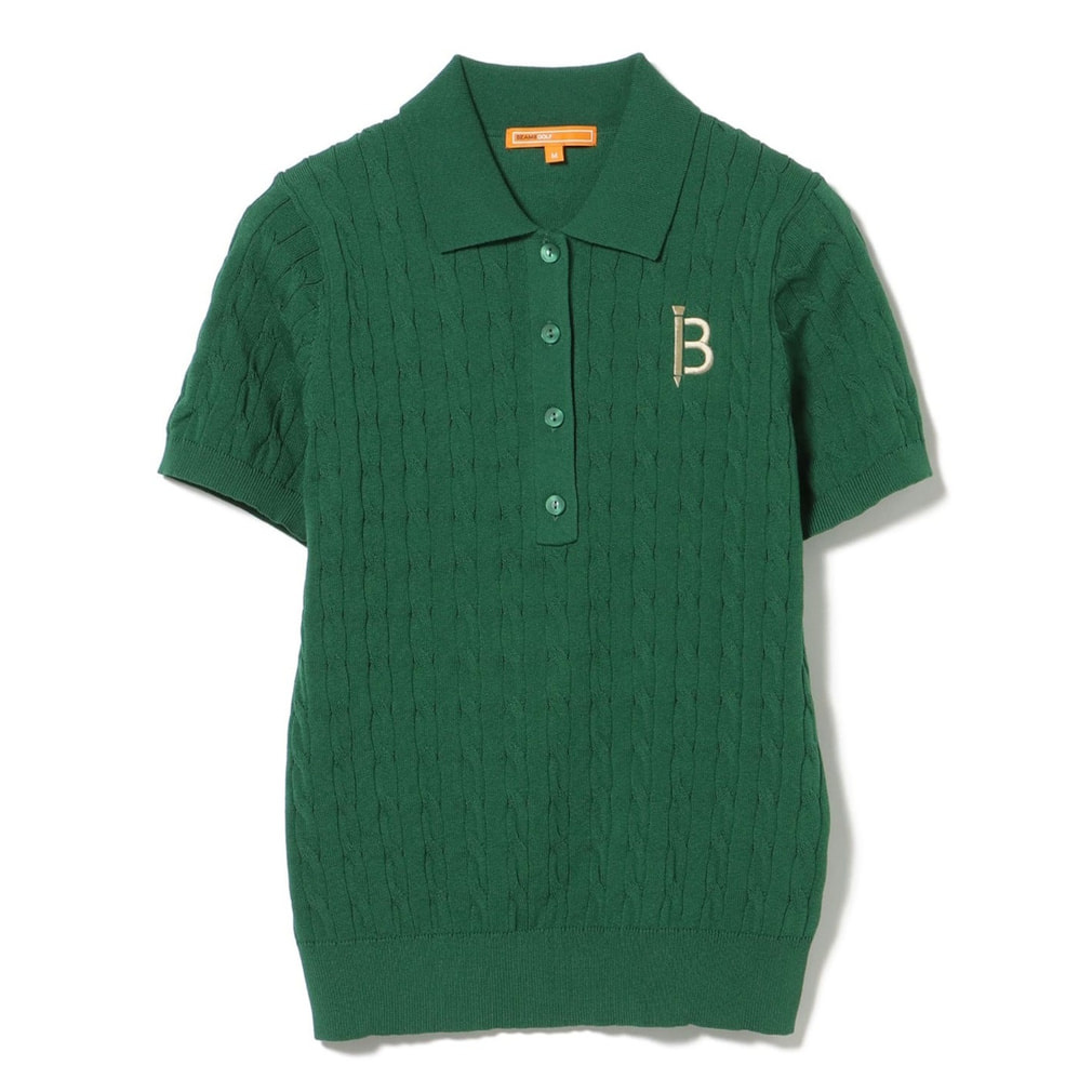 BEAMS GOLF ポロセーター M オリーブ ビームスゴルフ レディース ゴルフウェア 半袖セーター 秋 冬 ORANGE