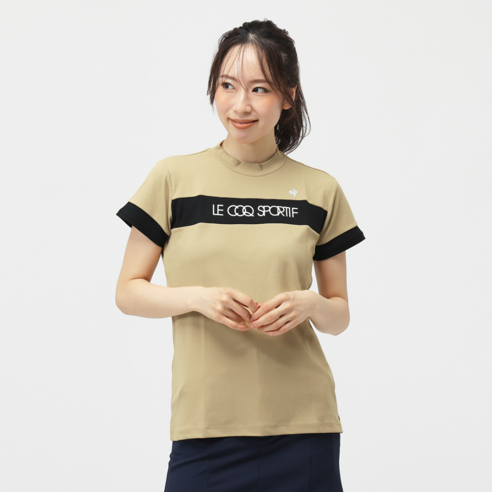 ルコックスポルティフ ゴルフ レディース ゴルフウェア 半袖シャツ 秋 冬 モックネック半袖シャツ (LG5FHS51L) le coq sportif GOLF