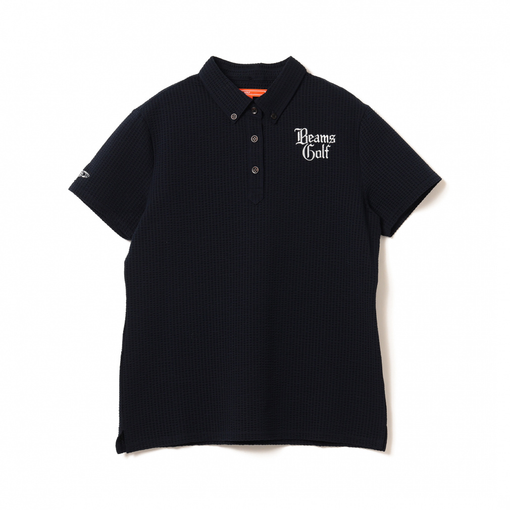 ビームスゴルフ レディース ゴルフウェア 半袖シャツ 秋 冬 クールマックス(R)サッカー ストライプ ポロシャツ (8302006580) BEAMS GOLF