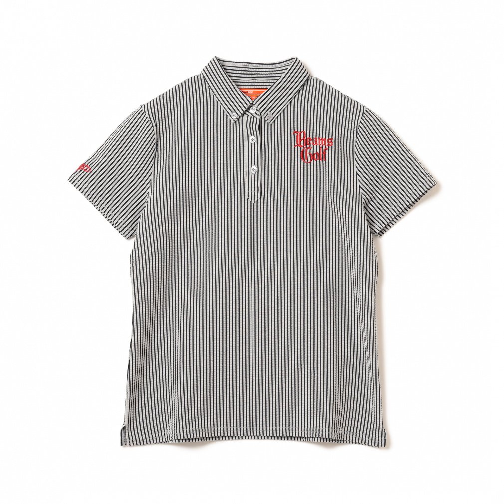 ビームスゴルフ レディース ゴルフウェア 半袖シャツ 秋 冬 クールマックス(R)サッカー ストライプ ポロシャツ (8302006580) BEAMS GOLF