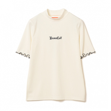 ORANGE LABEL リブ袖フリル モックネックシャツ 8303006946