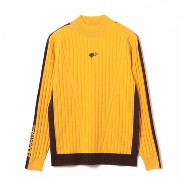 ORANGE LABEL / バイカラー ワイドリブ モックネック プルオーバー 8315003664
