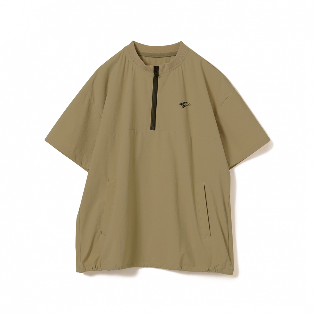ビームスゴルフ レディース ゴルフウェア 半袖ウインドブレーカー 春 夏 ORANGE LABEL / 撥水 ハーフジップ ノーカラー ピステ (83-06-0015-800) BEAMS GOLF