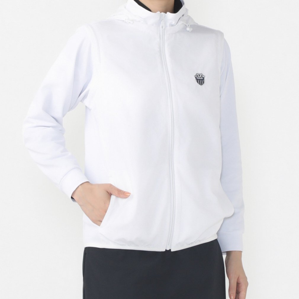 コルウィン レディース ゴルフウェア 長袖ウインドブレーカー 秋 冬 2WAYハイブリットパーカー (KO-1W2614F2W) Kolwin