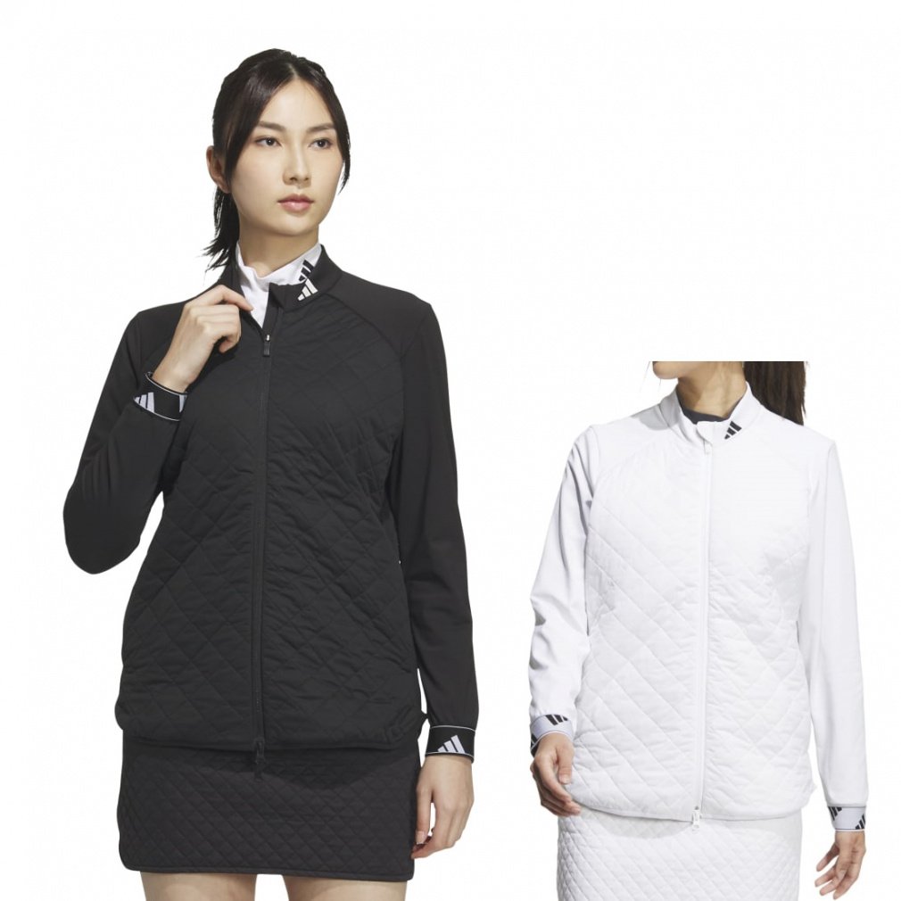 アディダス レディース ゴルフウェア 中綿ジャケット 秋 冬 COLD.RDY キルトレイヤード フルジップジャケット (HY0857) adidas