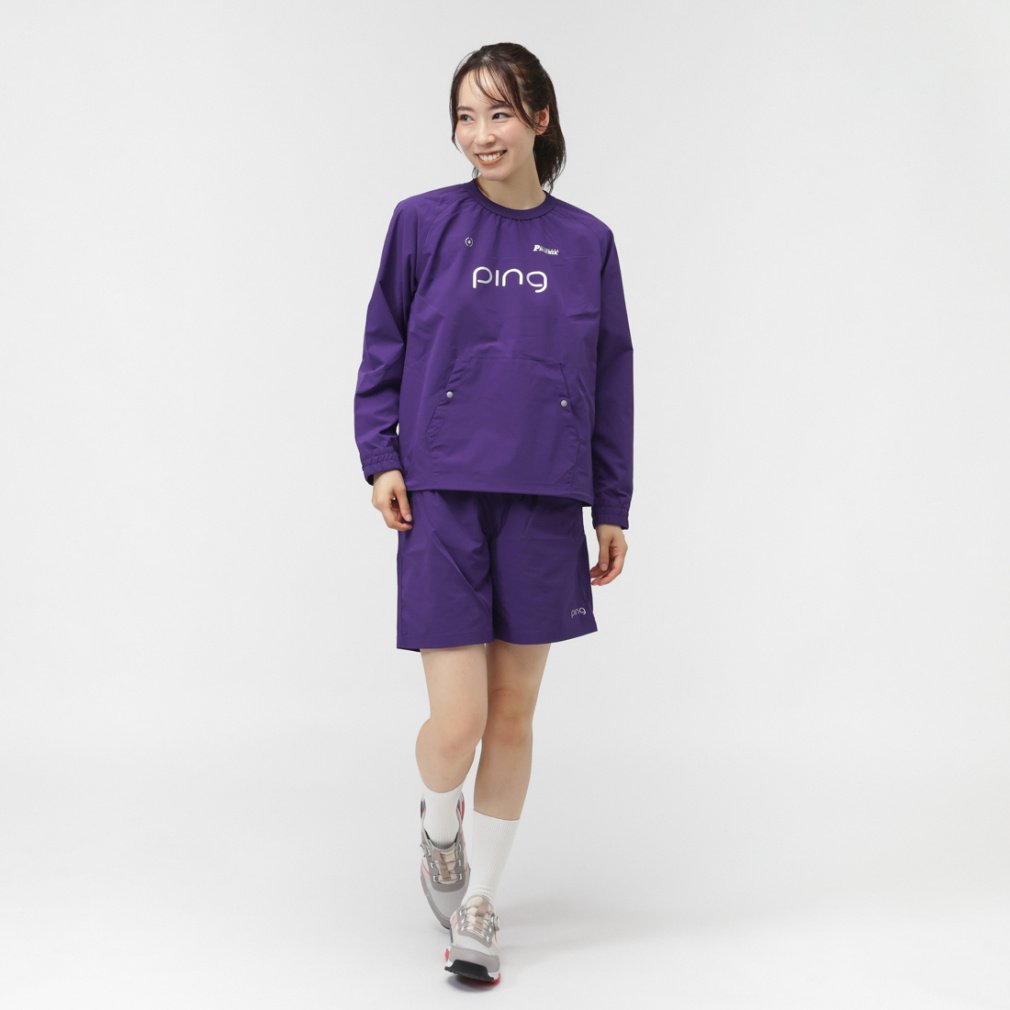 ピン レディース ゴルフウェア 長袖ウインドブレーカー 秋 冬 スニードジャック×ショートパンツ (6225220802) PING