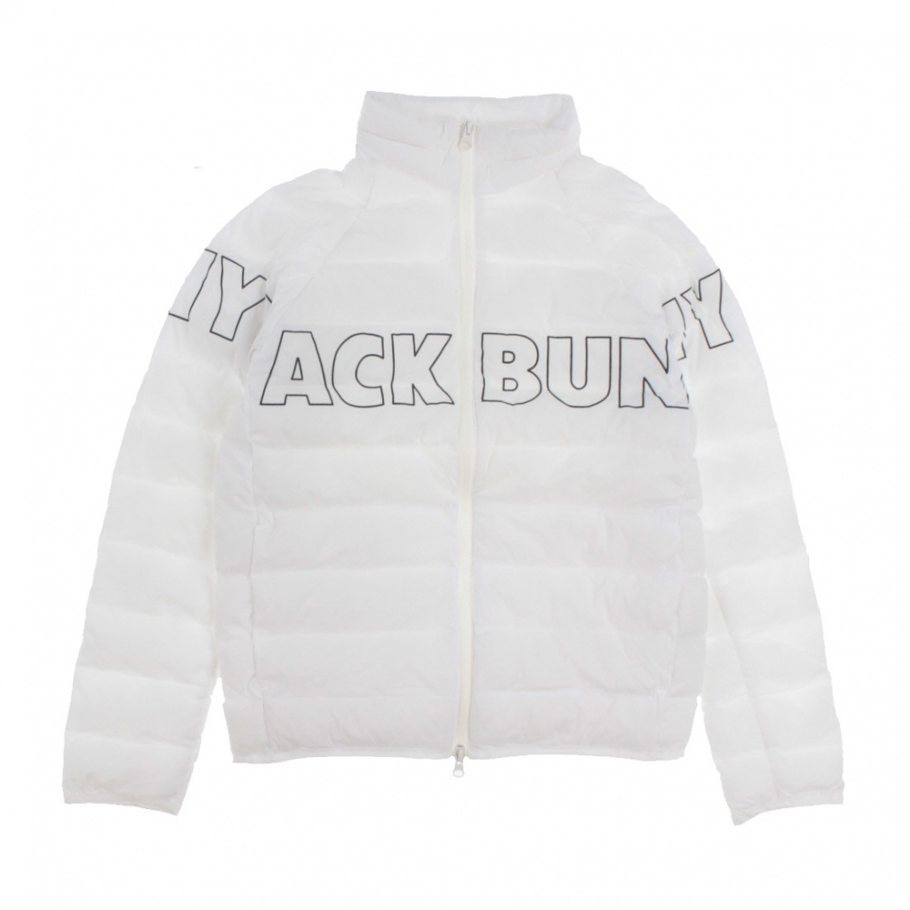 【tsuokun】ジャックバニー 中綿ジャケット XL ベスト ホワイト Jack Bunny!!（ジャックバニー） 中綿ジャケット 白×黒 ロゴプリント