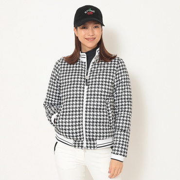 スターストレッチ千鳥プリント中綿ブルゾン C25215203