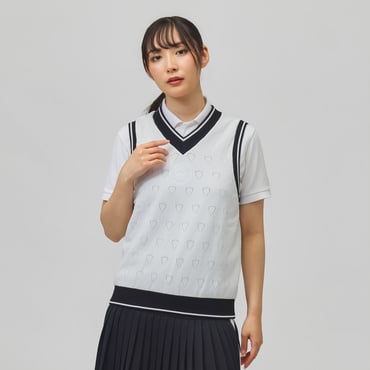 パーリーゲイツ レディース ゴルフウェア ベスト 秋 冬 リバーシブルVT