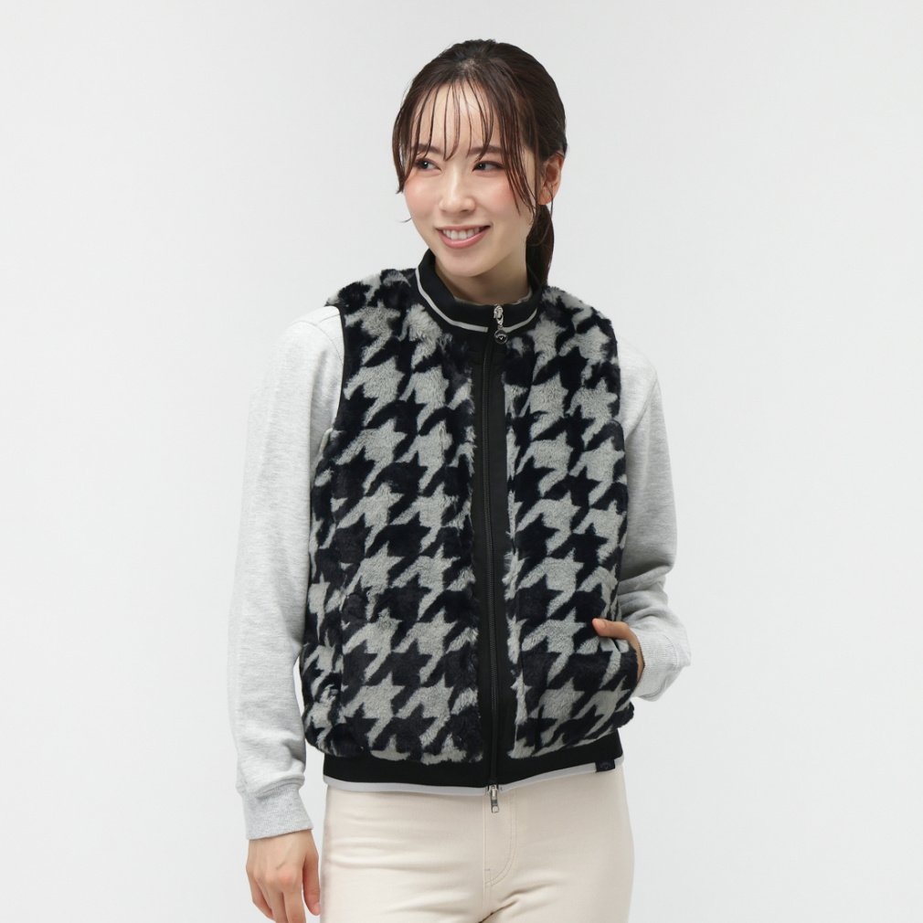 キャロウェイ レディース ゴルフウェア ウインドベスト 秋 冬 千鳥