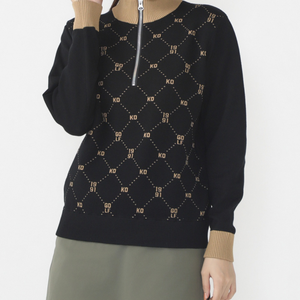 コルウィン レディース ゴルフウェア 長袖セーター 秋 冬 ハーフジップ