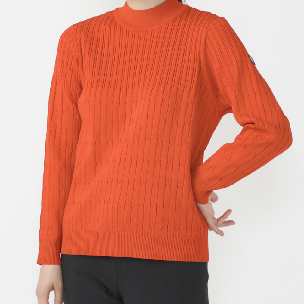 ティゴラ レディース ゴルフウェア 長袖セーター 秋 冬 T.モックネック セーター UV マシンウォッシャブル (TR-1S2664H) TIGORA