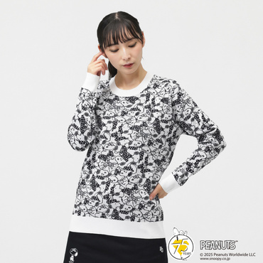 SNOOPY 14G WダブルJQ 総柄クルーネック ニットプルオーバー 0555270034