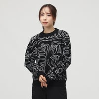 マリクレール レディース リボンロゴクルーネックセーター ゴルフウェア トップス 長袖 ホワイト 白 ブラック 黒 グレー 灰色 送料無料 marie claire 735750 マリ クレール ゴルフウェア 長袖セーター 秋 冬 クルーネックセーター