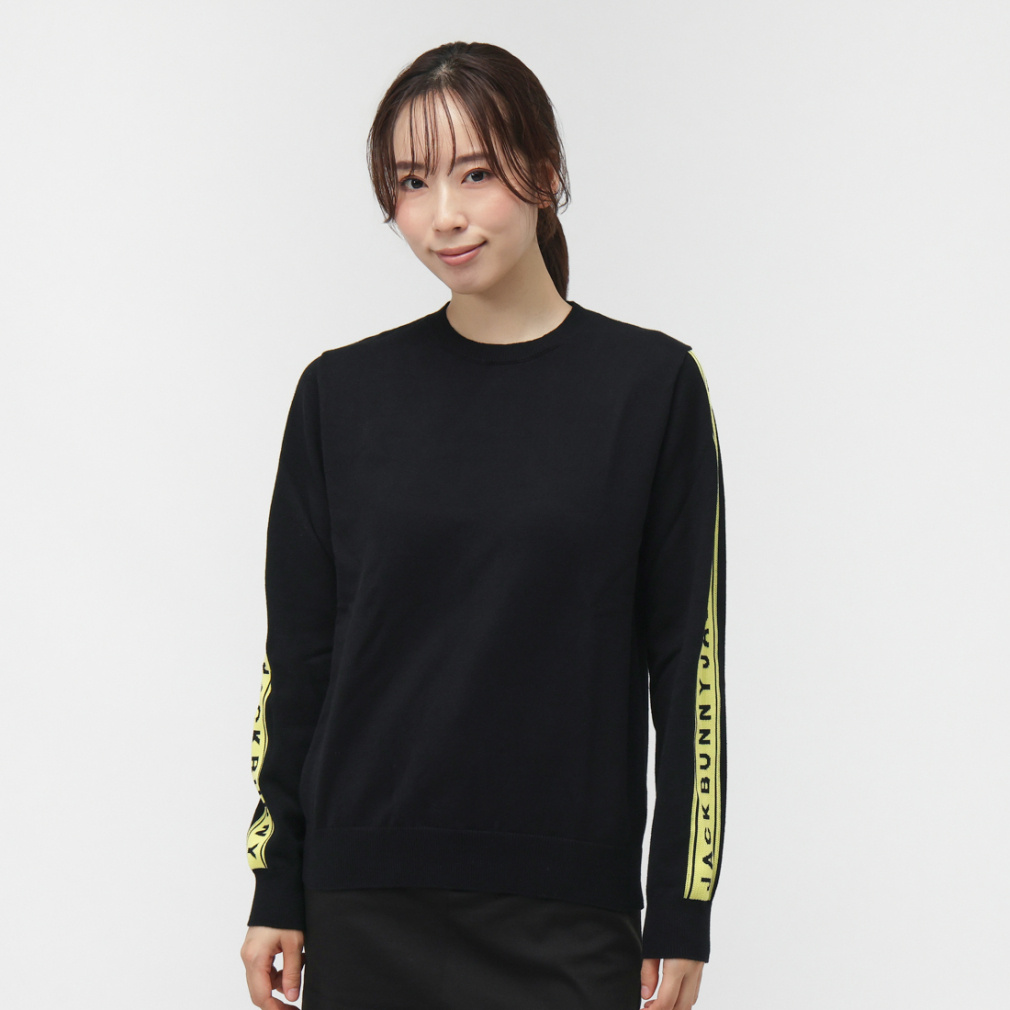 ジャック バニー レディース ゴルフウェア 長袖セーター 春 夏 C/PE天竺+袋インターシャJQ (2634170128) Jack Bunny!! ジャックバニー