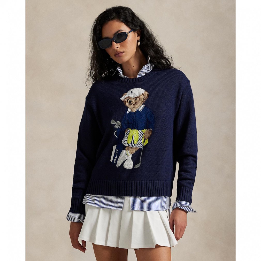 ラルフローレン レディース ゴルフウェア 長袖セーター 秋 冬 Polo ベア クルーネック セーター (FW25-2551) RALPH LAUREN