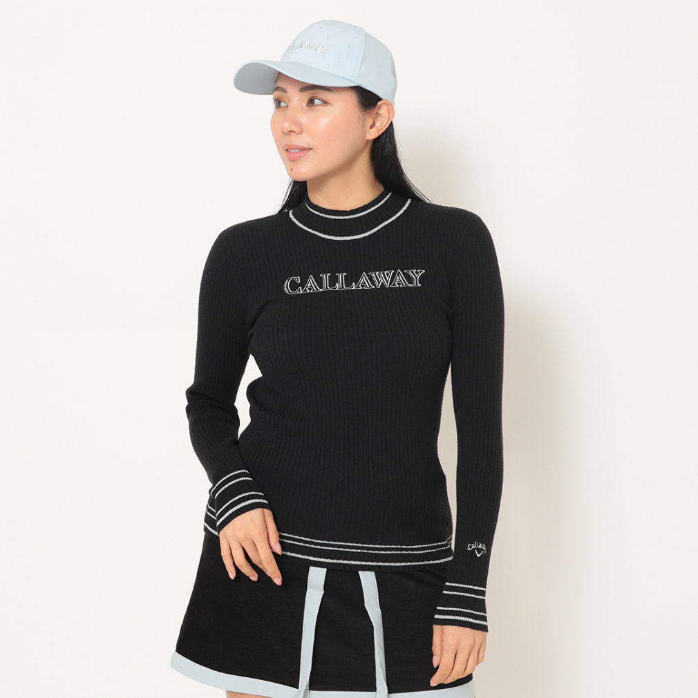 キャロウェイ レディース ゴルフウェア 長袖セーター 秋 冬 ハイネック長袖リブニット (C25218203) Callaway