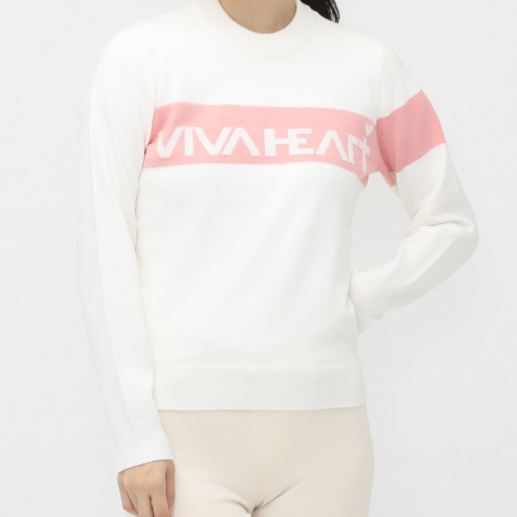 ビバハート レディース ゴルフウェア 長袖セーター 秋 冬 L-VIVAHEARTロゴニット (012-12011) VIVA HEART