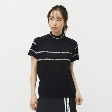 リサイクルポリエステル1/60モックネックニット(半袖) 2635174330(ネイビー-S)