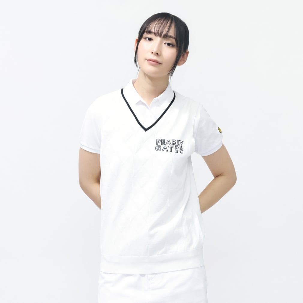 パーリーゲイツ レディース ゴルフウェア ベスト 春 夏 PGisPG ロゴJQ