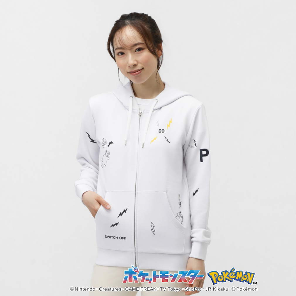 パーリーゲイツ レディース ゴルフウェア 半袖シャツ 春 夏 【ポケモン】(ピカチュウ、ヤドン、カビゴン、コダック) 裏毛フルジップフーディ (0555162334) PEARLY GATES