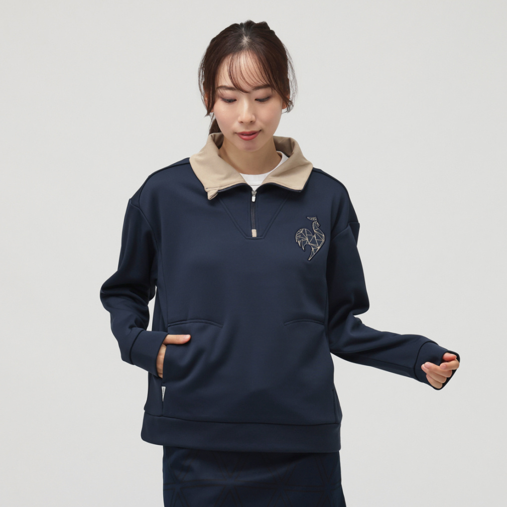 ルコックスポルティフ ゴルフ レディース ゴルフウェア 長袖トレーナー 秋 冬 ハーフジップスウェット (LG5FSW01L) le coq sportif GOLF