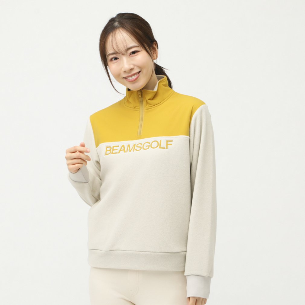 ビームスゴルフ レディース ゴルフウェア 長袖トレーナー 秋 冬 ORANGE LABEL / ボアフリース ハーフジップ プルオーバー (8313009044) BEAMS GOLF