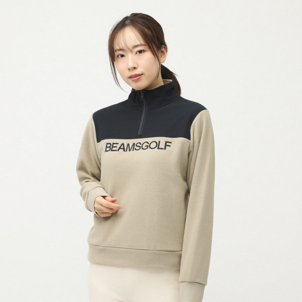ビームスゴルフ レディース ゴルフウェア 長袖トレーナー 秋 冬 ORANGE LABEL / ボアフリース ハーフジップ プルオーバー (8313009044) BEAMS GOLF