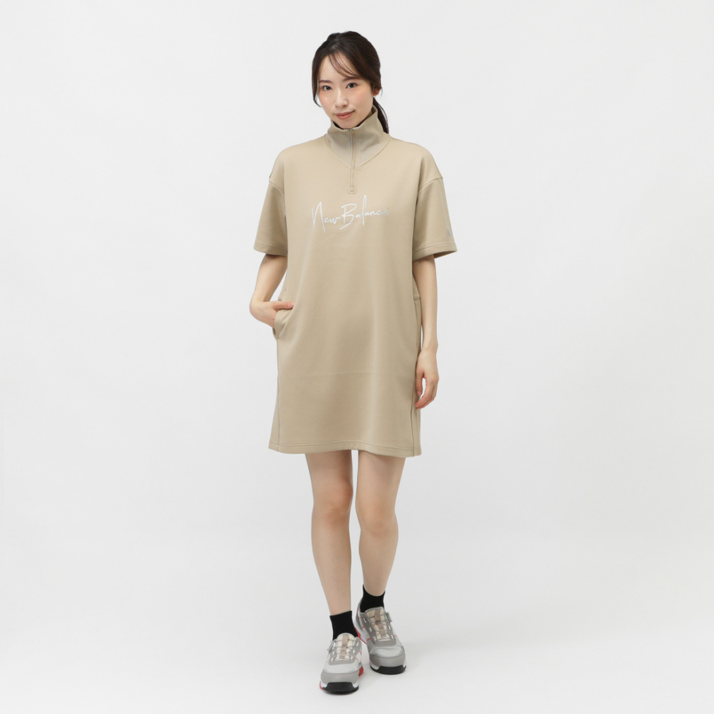 j[oX fB[X StEFA g[i[ H ~ SWEAT HALF ZIP ONE-PIECE (0125224504) New Balance