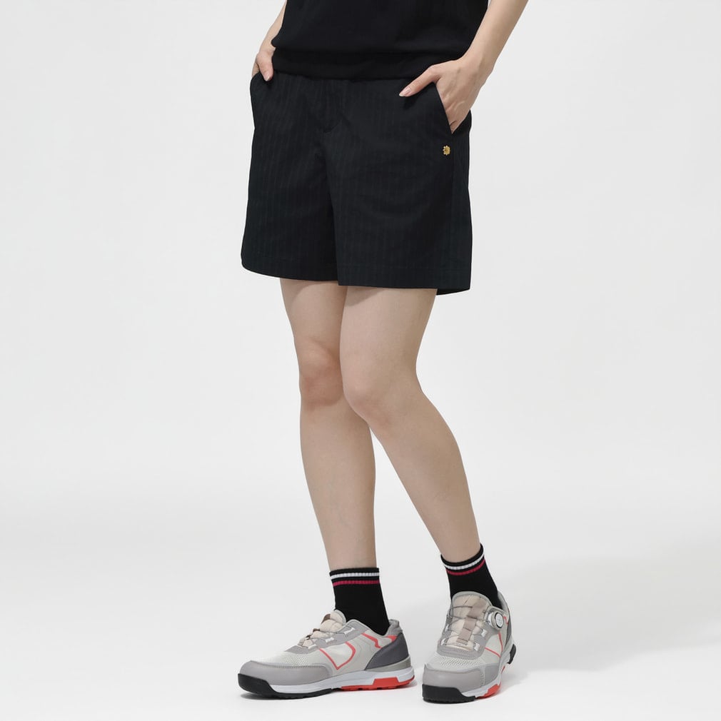 ドビーストライプショートパンツ 0436132552(ブラック-S)