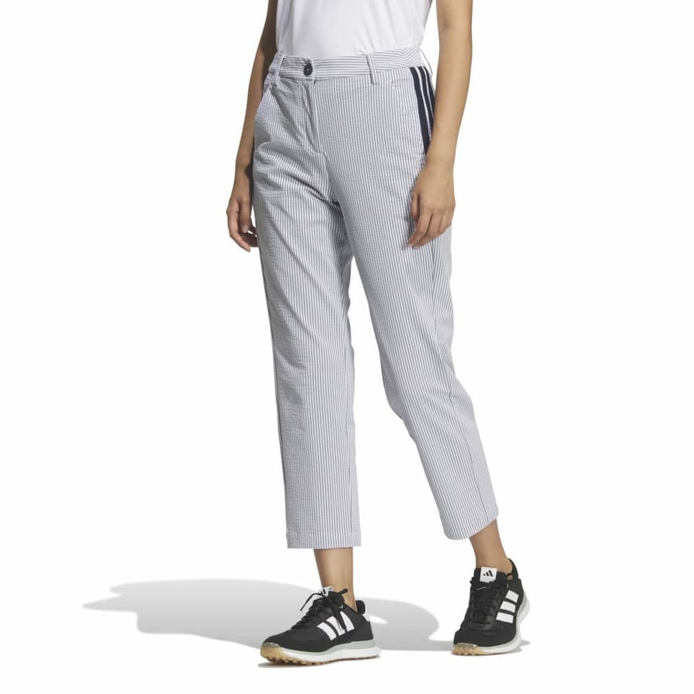 EX-STRETCH ACTIVE シアサッカー クロップドパンツ LOH45(ネイビー×ホワイト-S)