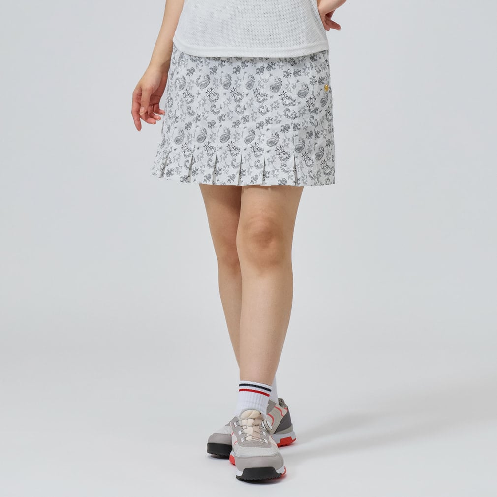 ケルトリーフプリントスカート 0436234604(ホワイト-M)