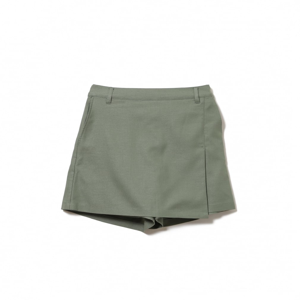 リネンライクラップキュロットスカート 8328000580(グリーン-S)