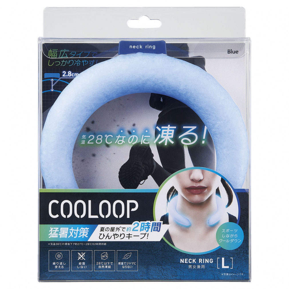 COOLOOP クーループ ネックリング Lサイズ クリア 2時間 40038(ブルー-L)