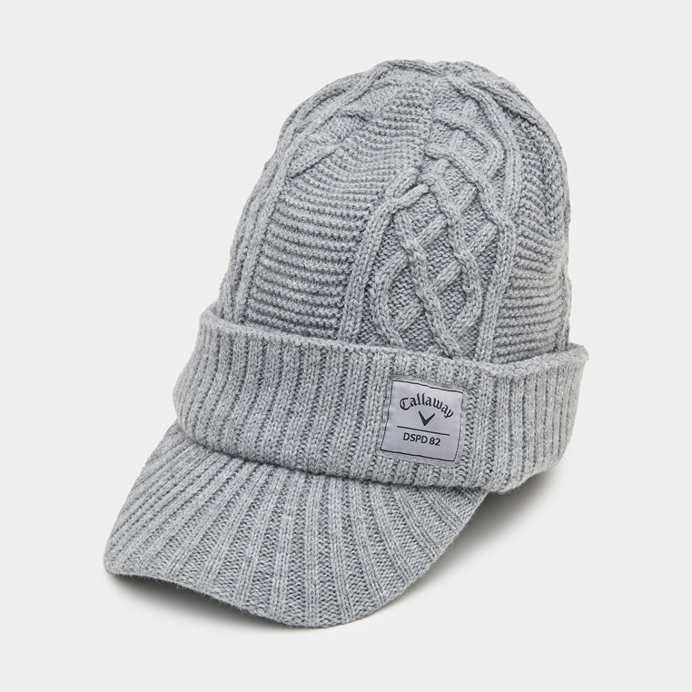 キャロウェイ ゴルフウェア ニット帽子 秋 冬 ツバ付きニットキャップ