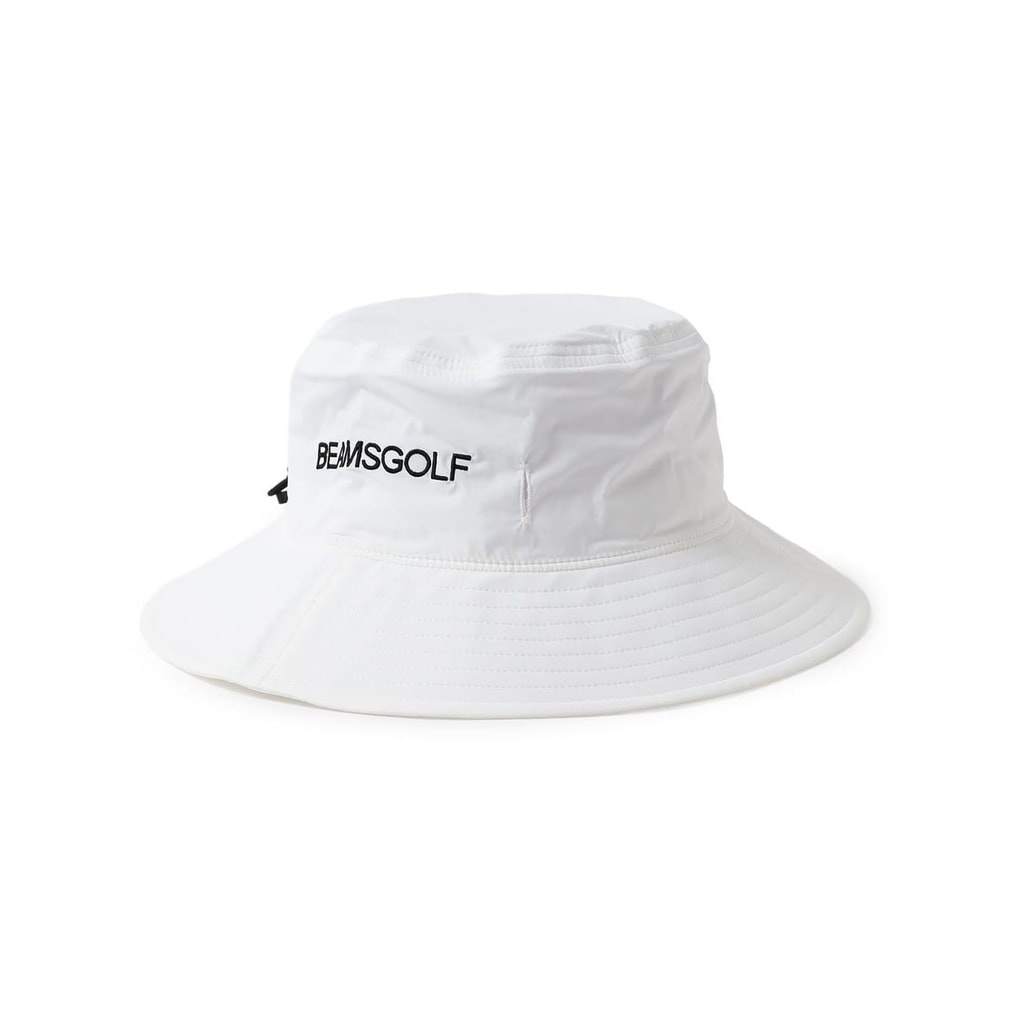 【新品】BEAMS GOLF バケットハット ホワイト ビームスゴルフ ゴルフウェア ハット 春 夏 アイウェアホルダー付き