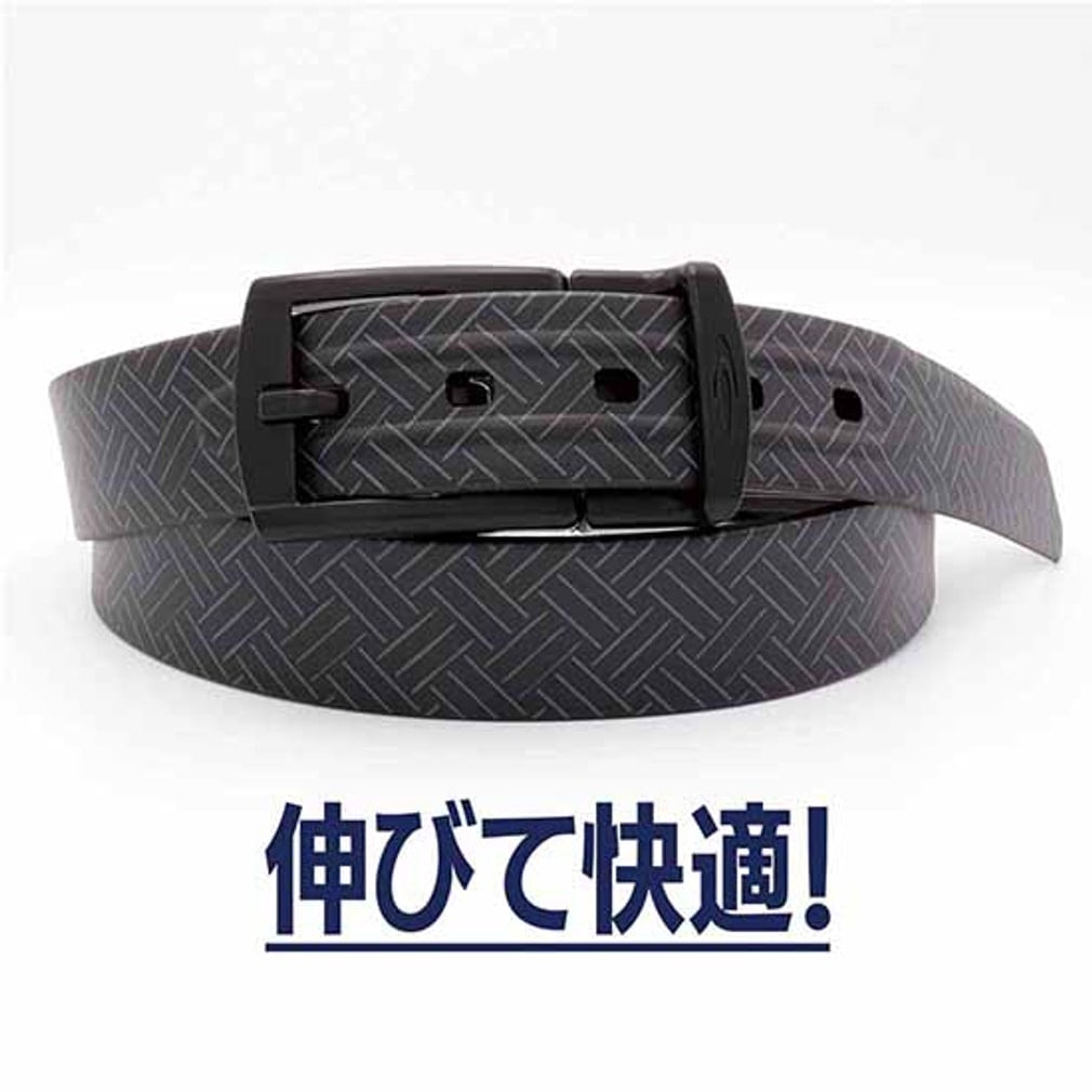 伸縮ベルト 快適 楽 ストレッチ 伸びる 樹脂 撥水 スポーツ 普段使い 黒 幾何学柄 1940530816(-)