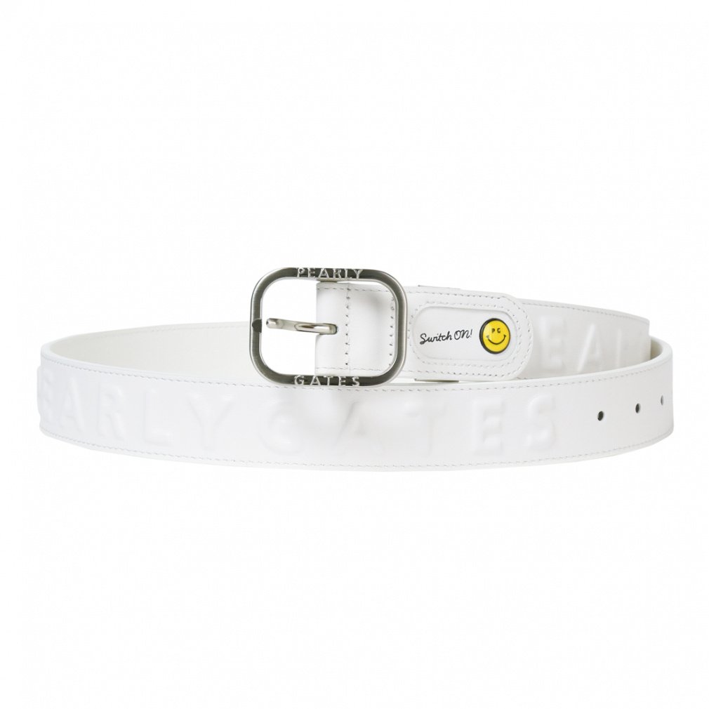 パーリーゲイツ グレー ベルト PEARLY GATES パーリーゲイツ レザーベルト ロゴ総柄 グレー系