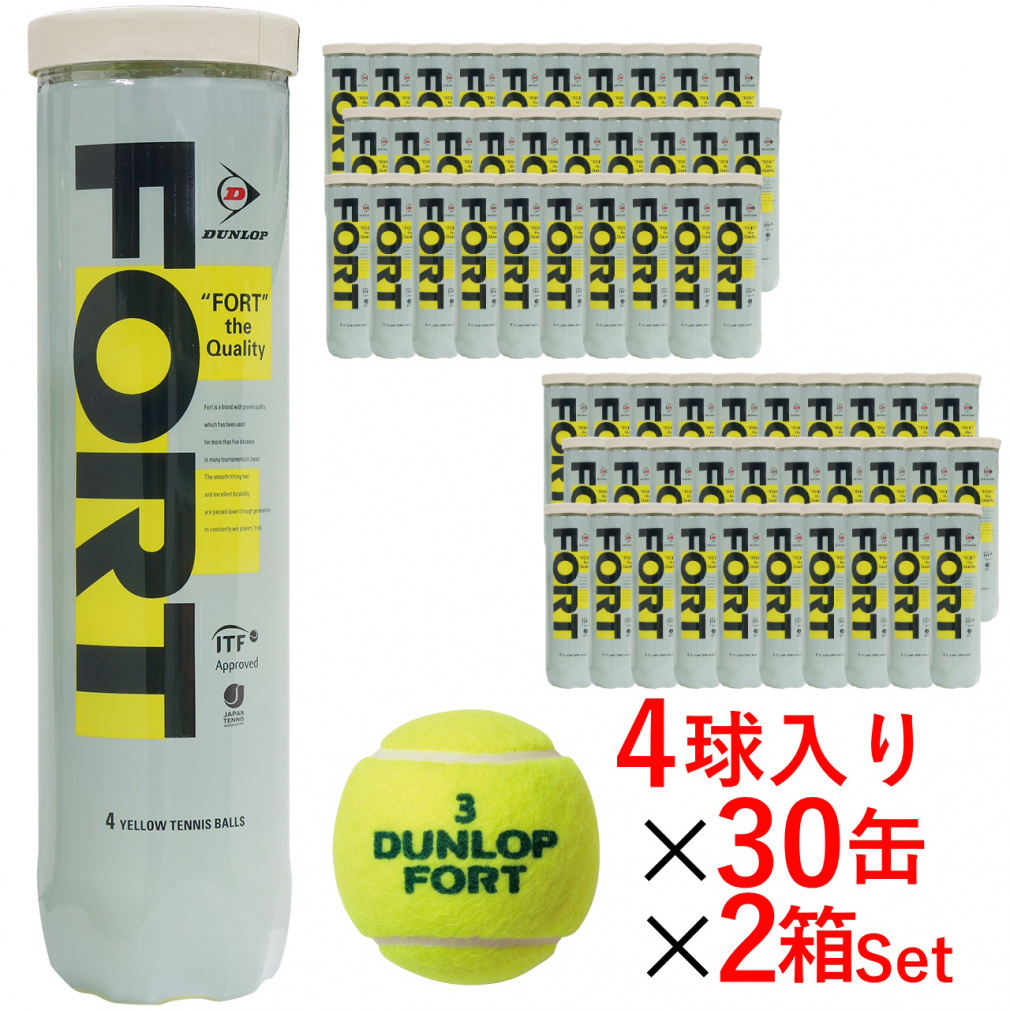 DUNLOP FORT テニスボール 大会使用済み 4球×30缶セット フォート 4球×30缶×2箱(240球)｜Alpen Online