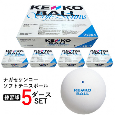 ケンコーソフトテニスボール スタンダード 練習球 5ダース 60球入り(12球×5箱) TSSW-V(---)