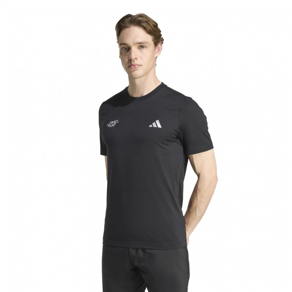 アディダス メンズ テニス 半袖Tシャツ テニス グラフィック 半袖Tシャツ JXY88 JM8964 : ブラック adidas