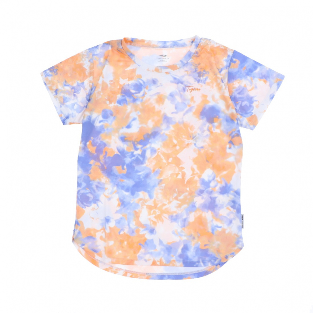 Tシャツ UVカット UPF50+(サックスブルー×オレンジ-S)