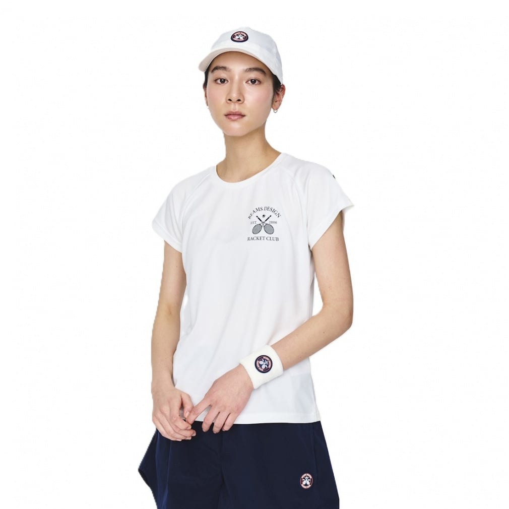 テニスグラフィックTシャツWOMEN1(ホワイト-S)