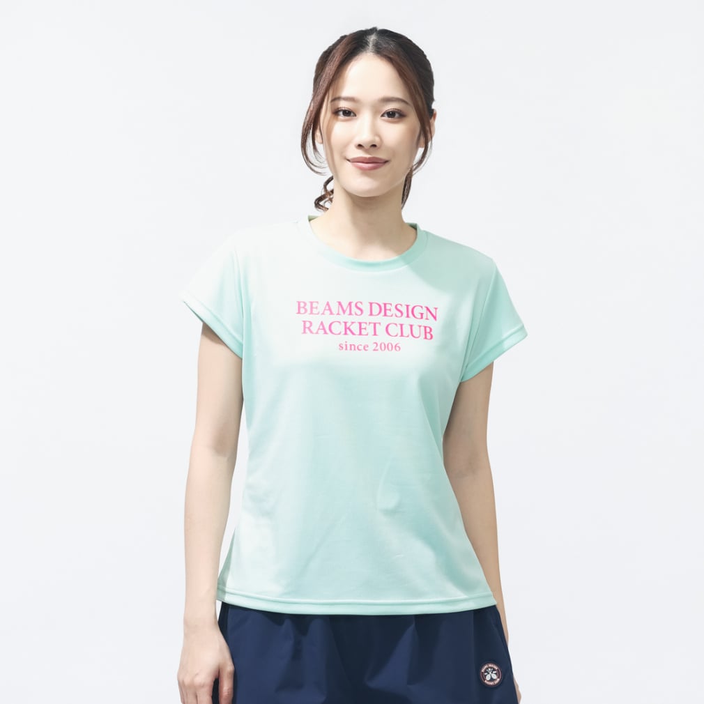 テニスグラフィックTシャツWOMEN2(ペールグリーン-S)