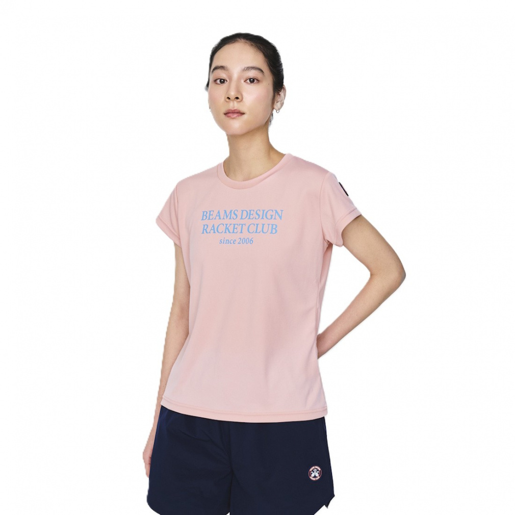 テニスグラフィックTシャツWOMEN2(ペールピンク-S)
