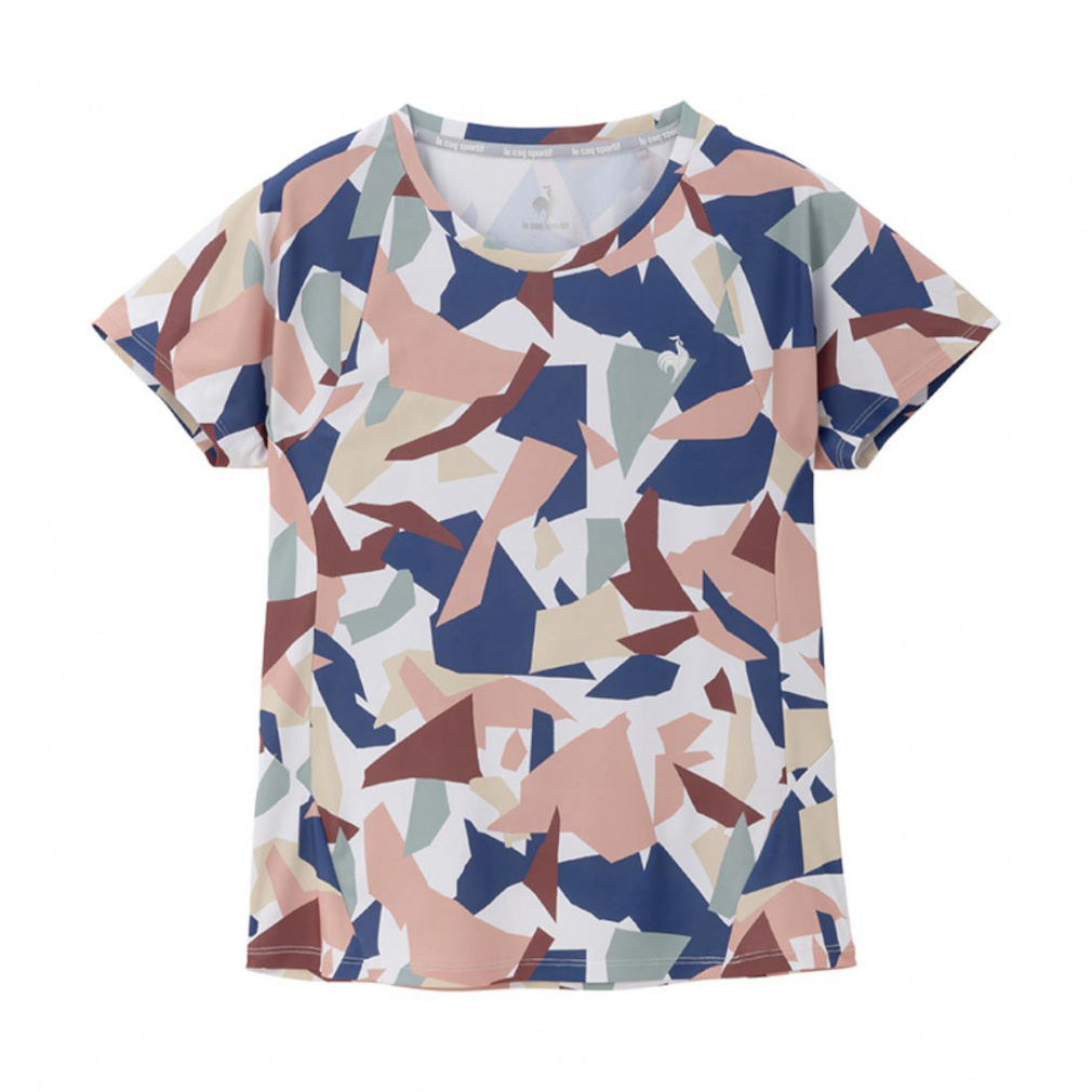 ルコック レディス テニス 半袖Tシャツ Aile forme グラフィックゲームシャツ LN4FHT10L サンスクリーンシリーズ le coq sportif